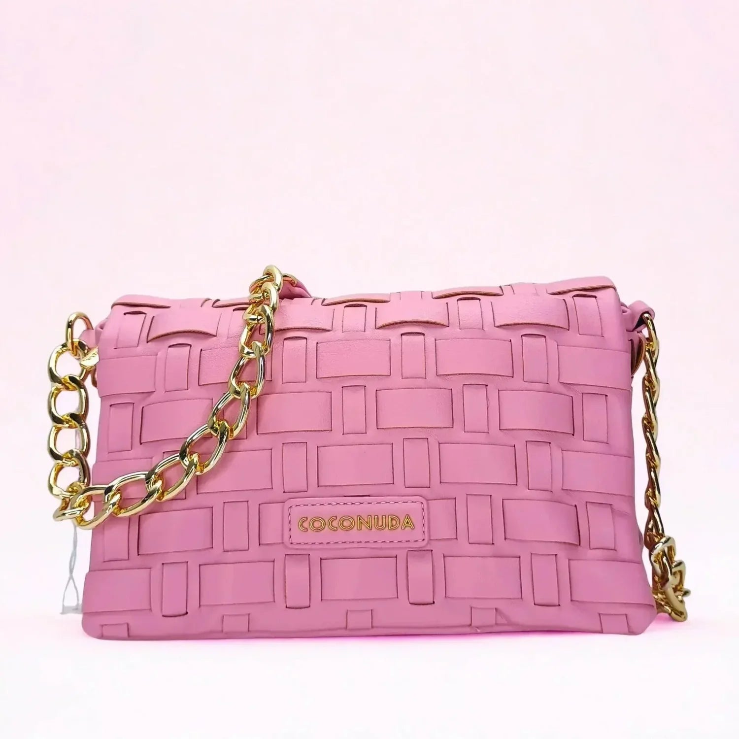 Silver Woven Bag with Chain Strap - MS-2087 - Stile Donna Bags