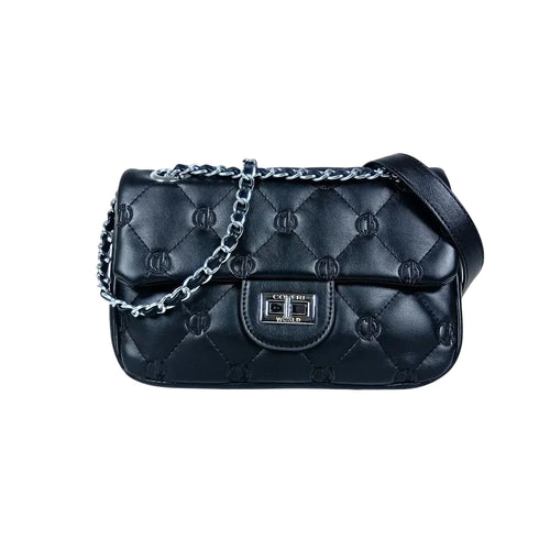 Soft leather crossbody bag with silver strap MS-8908 - Stile Donna Bags