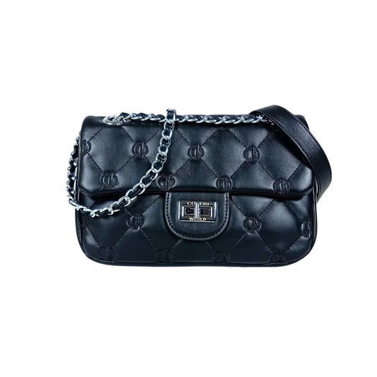 Soft leather crossbody bag with silver strap MS-8908 - Stile Donna Bags