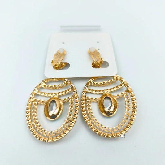 Iridescent Rhinestone Gold-Tone Dangle Earrings - Stile Donna Bags