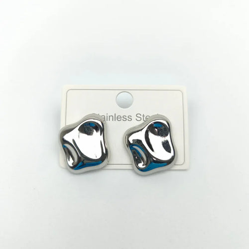 Fluid wave studs earrings silver-tone - Stile Donna Bags