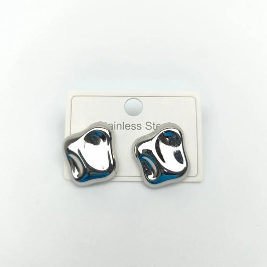 Fluid wave studs earrings silver-tone - Stile Donna Bags