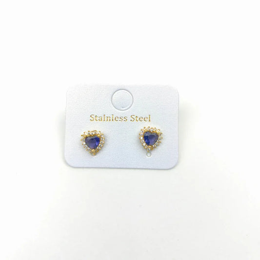 Azure Heart Halo Studs Earrings - Stile Donna Bags