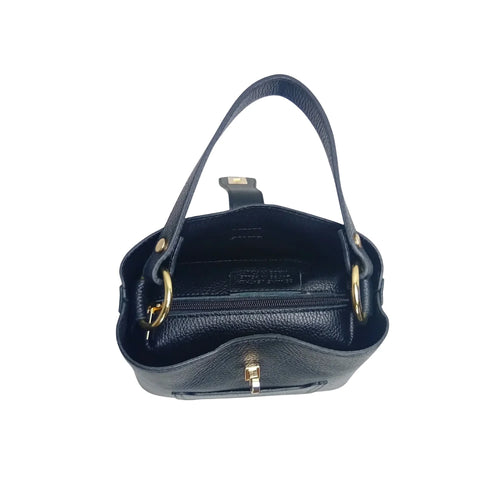 Structured top-handle bag with gold-tone hardware MS-2501 - Stile Donna Bags