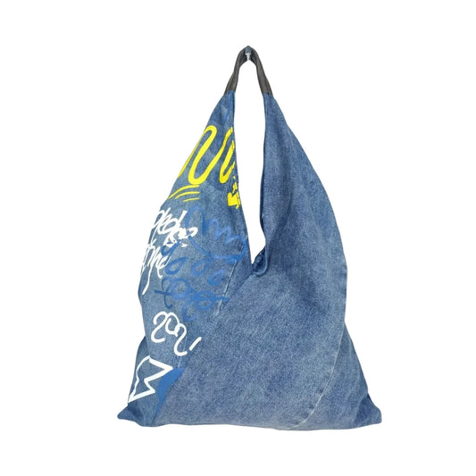 Stylish Graphic Print Denim Hobo Tote Bag - Stile Donna Bags
