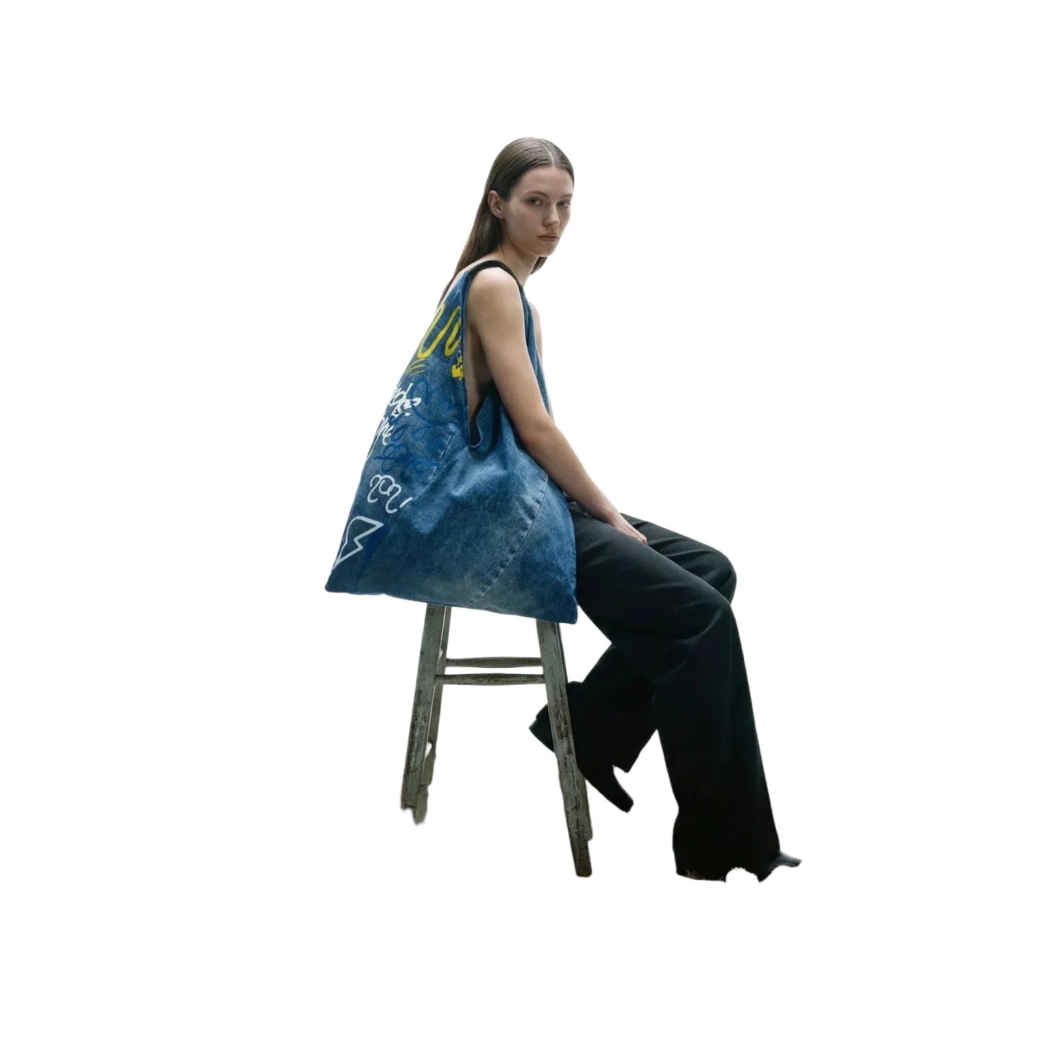 Stylish Graphic Print Denim Hobo Tote Bag - Stile Donna Bags