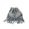 Fringe Suede Drawstring Bucket Bag – Grey - Stile Donna Bags