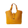 Yellow handbag with 'Valentini' branding on a white background