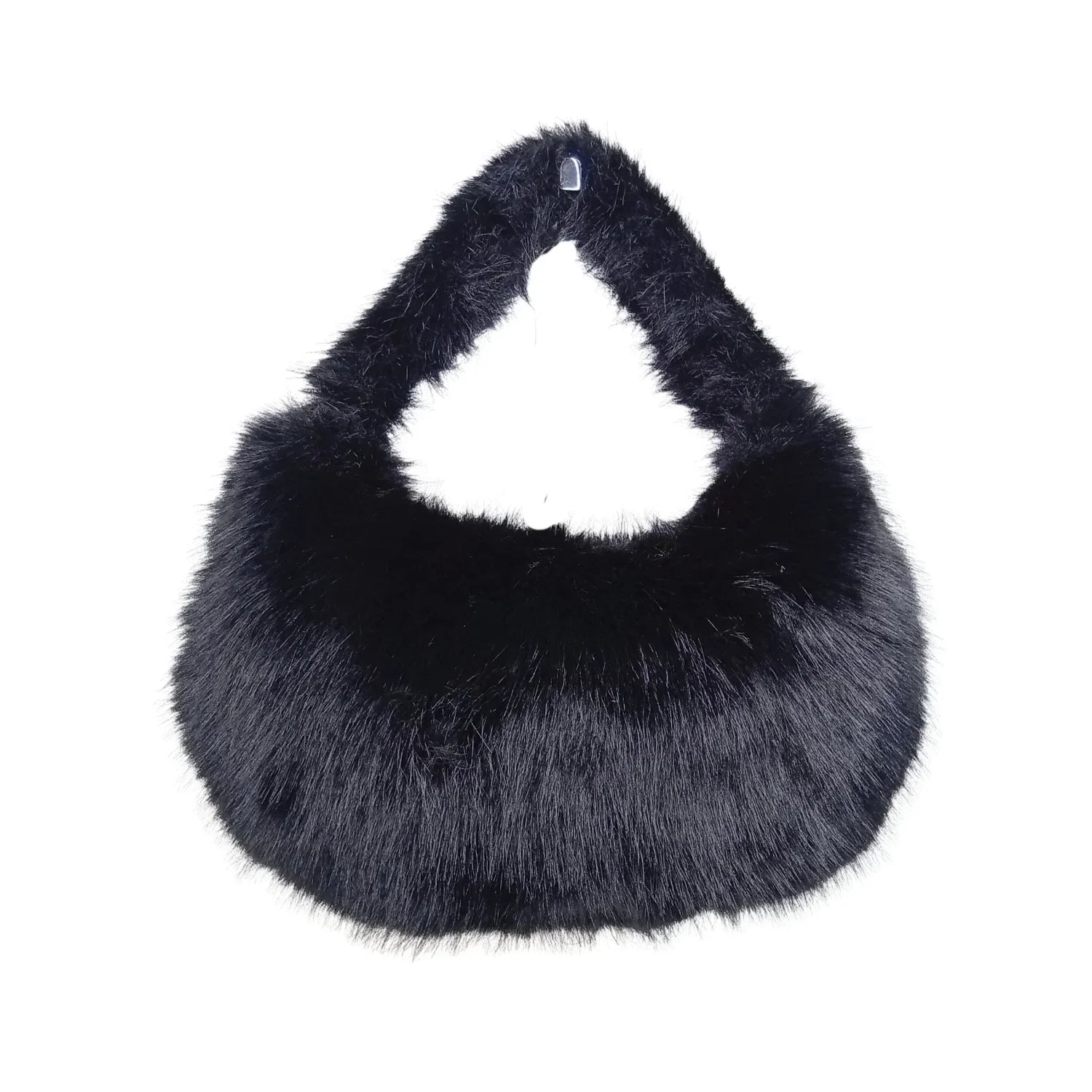 Vanilla faux-fur mini hobo handbag MS-2167 - Stile Donna Bags