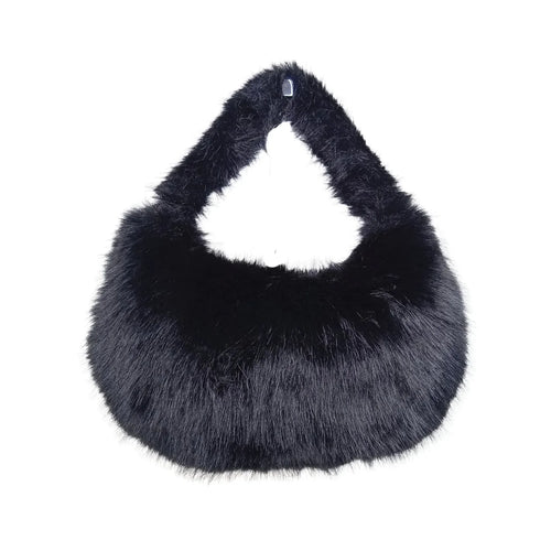 Vanilla faux-fur mini hobo handbag MS-2167 - Stile Donna Bags