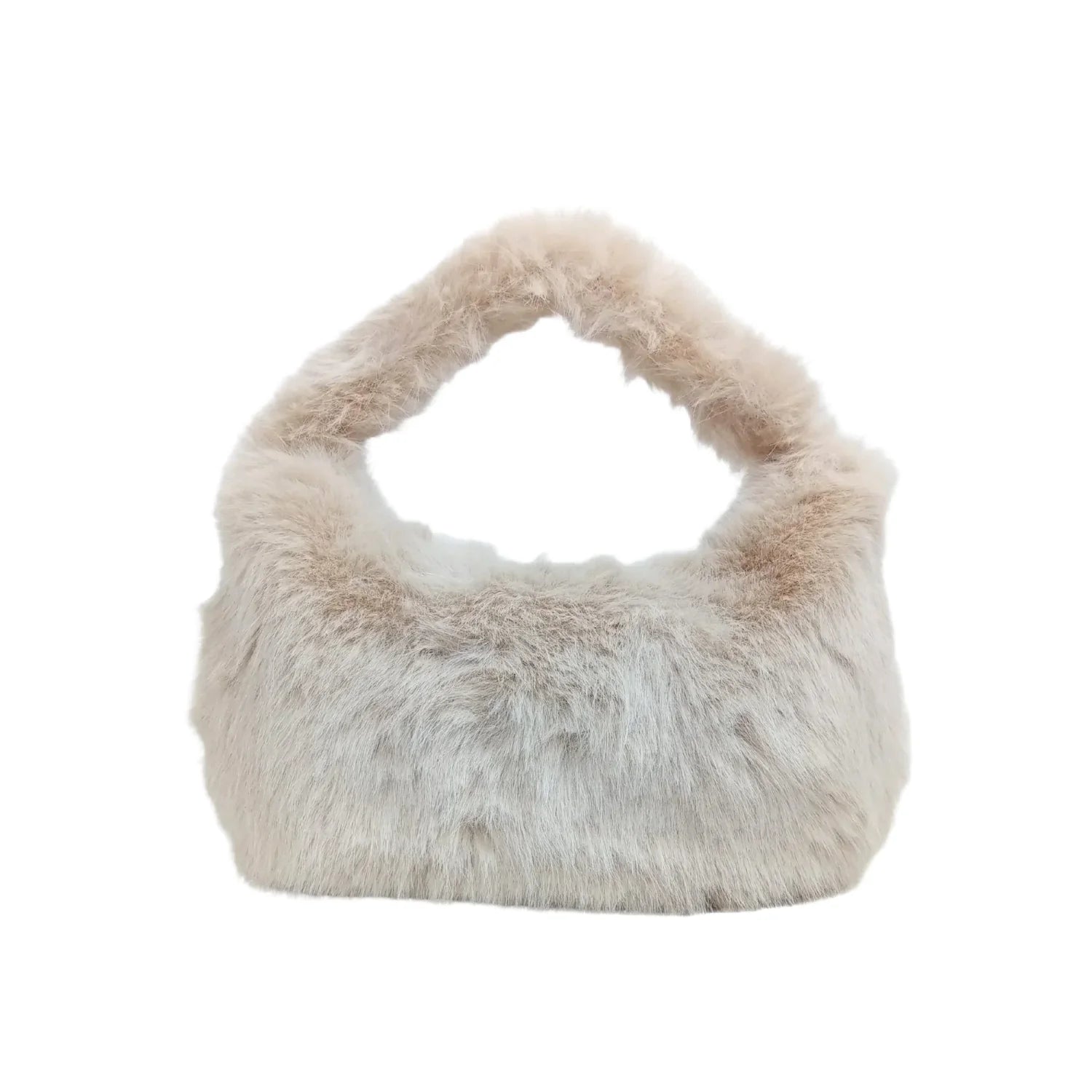 Vanilla faux-fur mini hobo handbag MS-2167 - Stile Donna Bags
