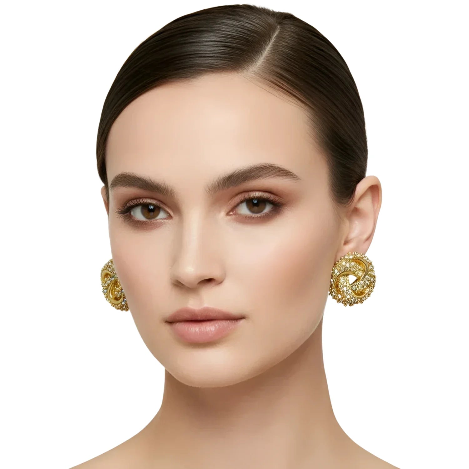 Vintage gold-tone abstract brooch earrings - Stile Donna Bags