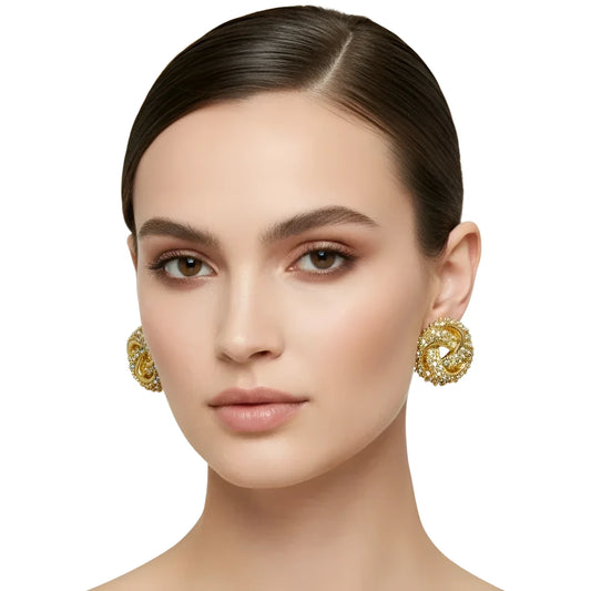 Vintage gold-tone abstract brooch earrings - Stile Donna Bags