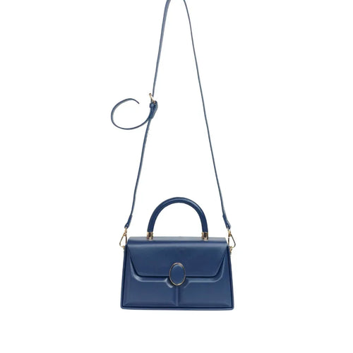 Classic Structured Top-Handle Bag with Gold Hardware - Stile Donna Bags