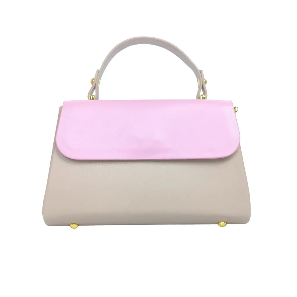 Mini Crossbody Bag with Top Handle and Gold Lock - Stile Donna Bags