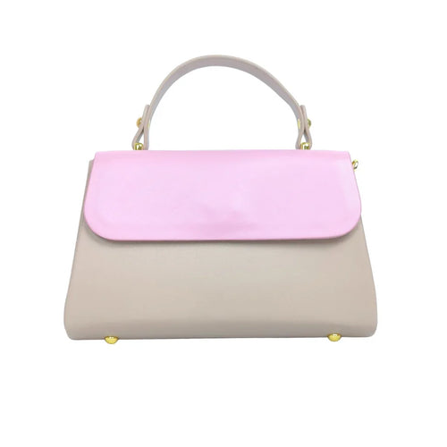 Mini Crossbody Bag with Top Handle and Gold Lock - Stile Donna Bags