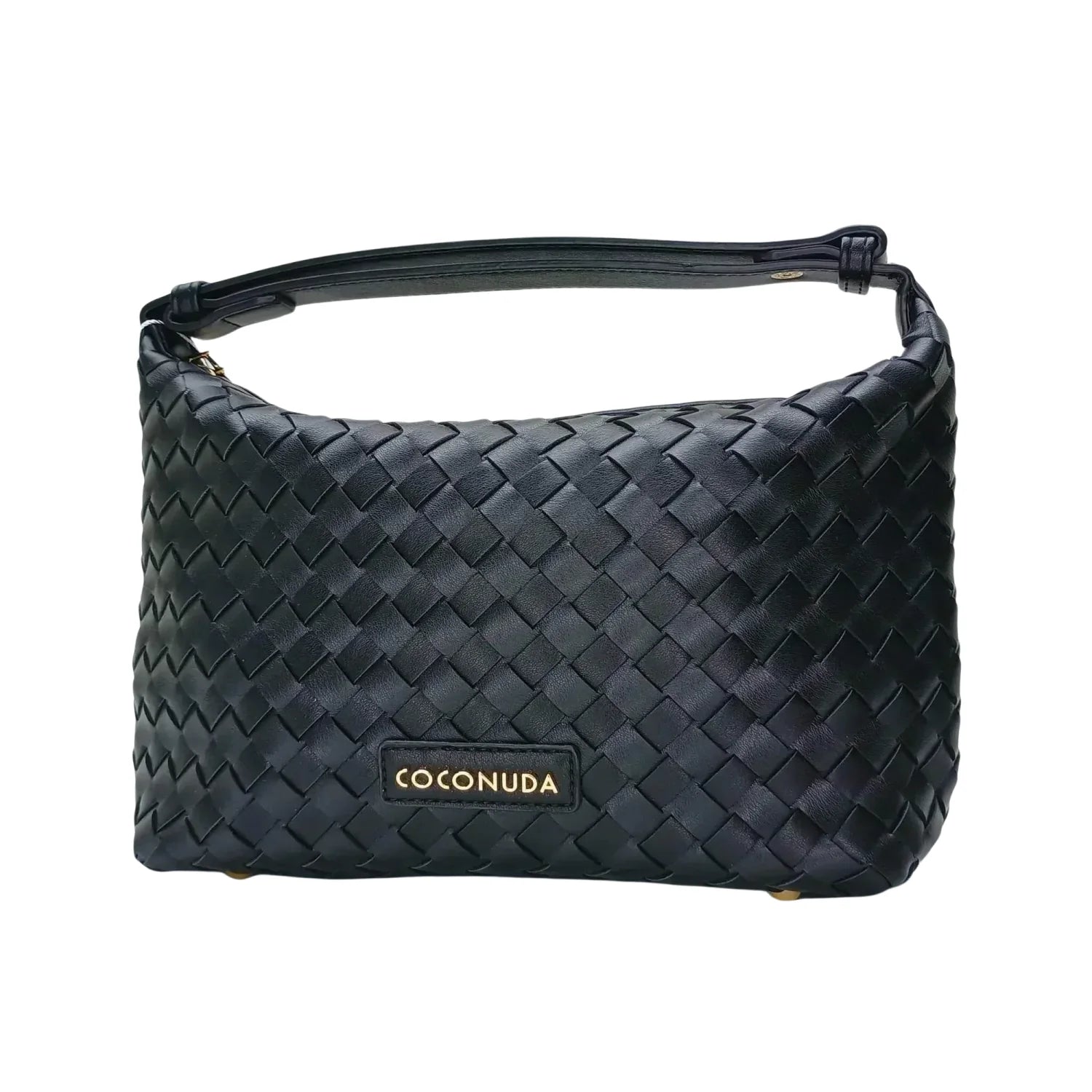Woven Leather Handbag with Handle - MS-4957 - Stile Donna Bags