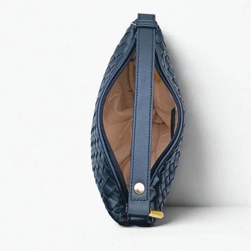 Woven Leather Handbag with Handle - MS-4957 - Stile Donna Bags