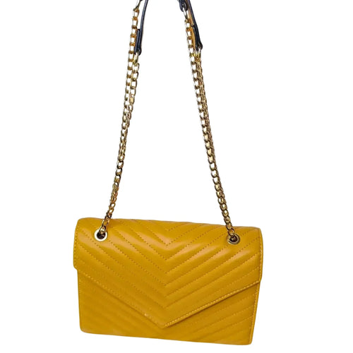 Yellow Clutch Leather Bag - MS-9583 - Stile Donna Bags