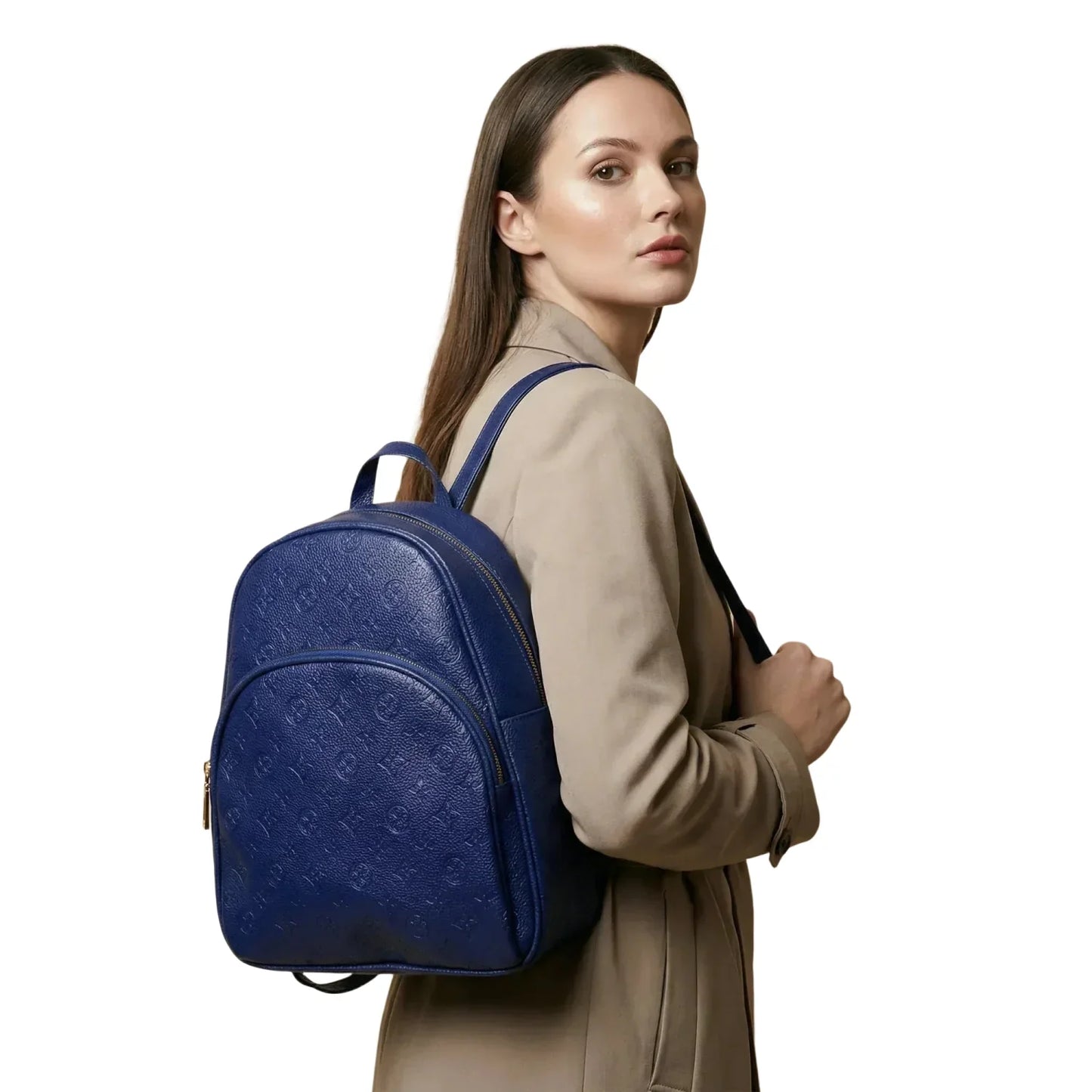Zainetto da Donna in Pelle Blu Scuro - zaino pelle blu