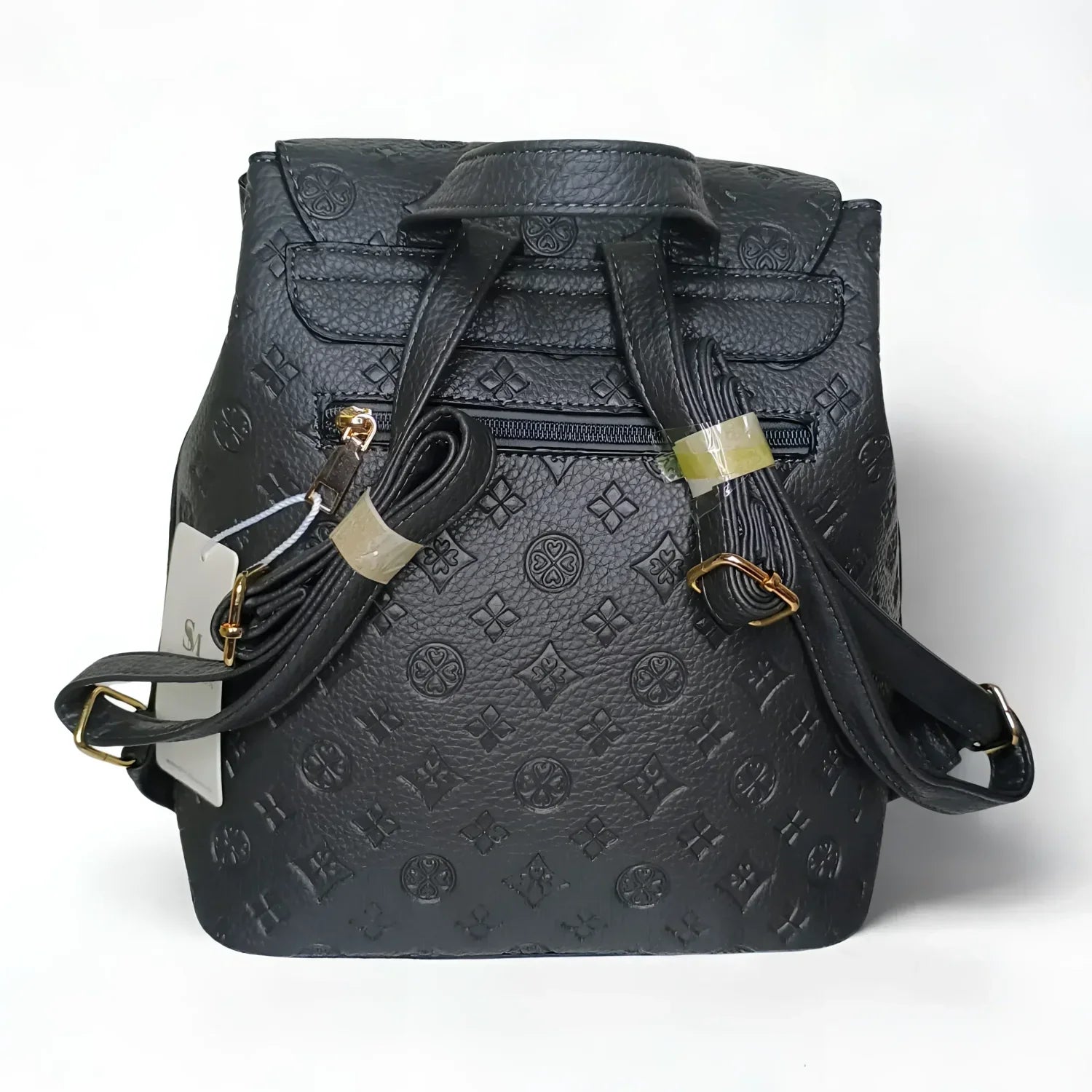 Zaino da Donna in Pelle Grigia dal Design Pratico e Raffinato - zaino testurizzato nero