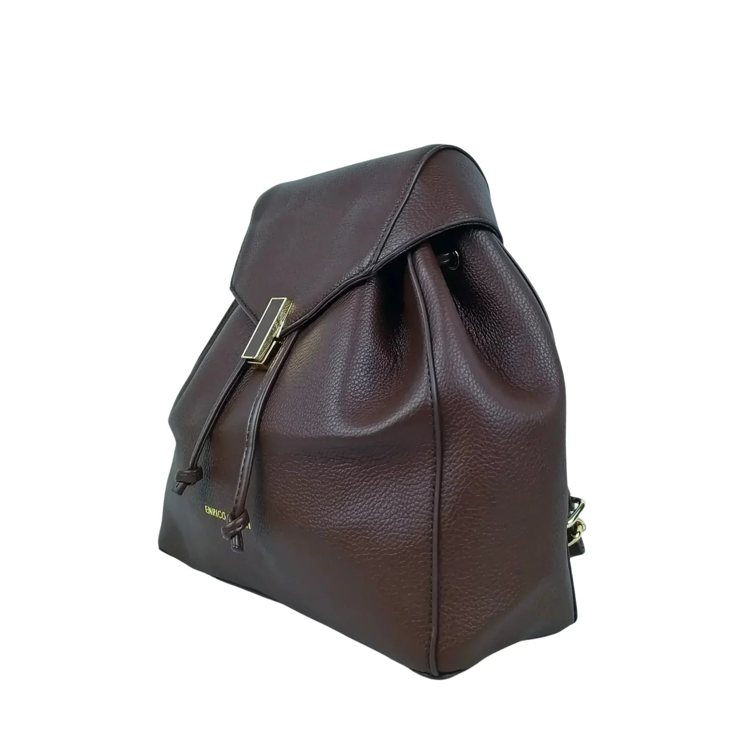 Zaino in Pelle Marrone con Finiture Dorate - zaino pelle marrone