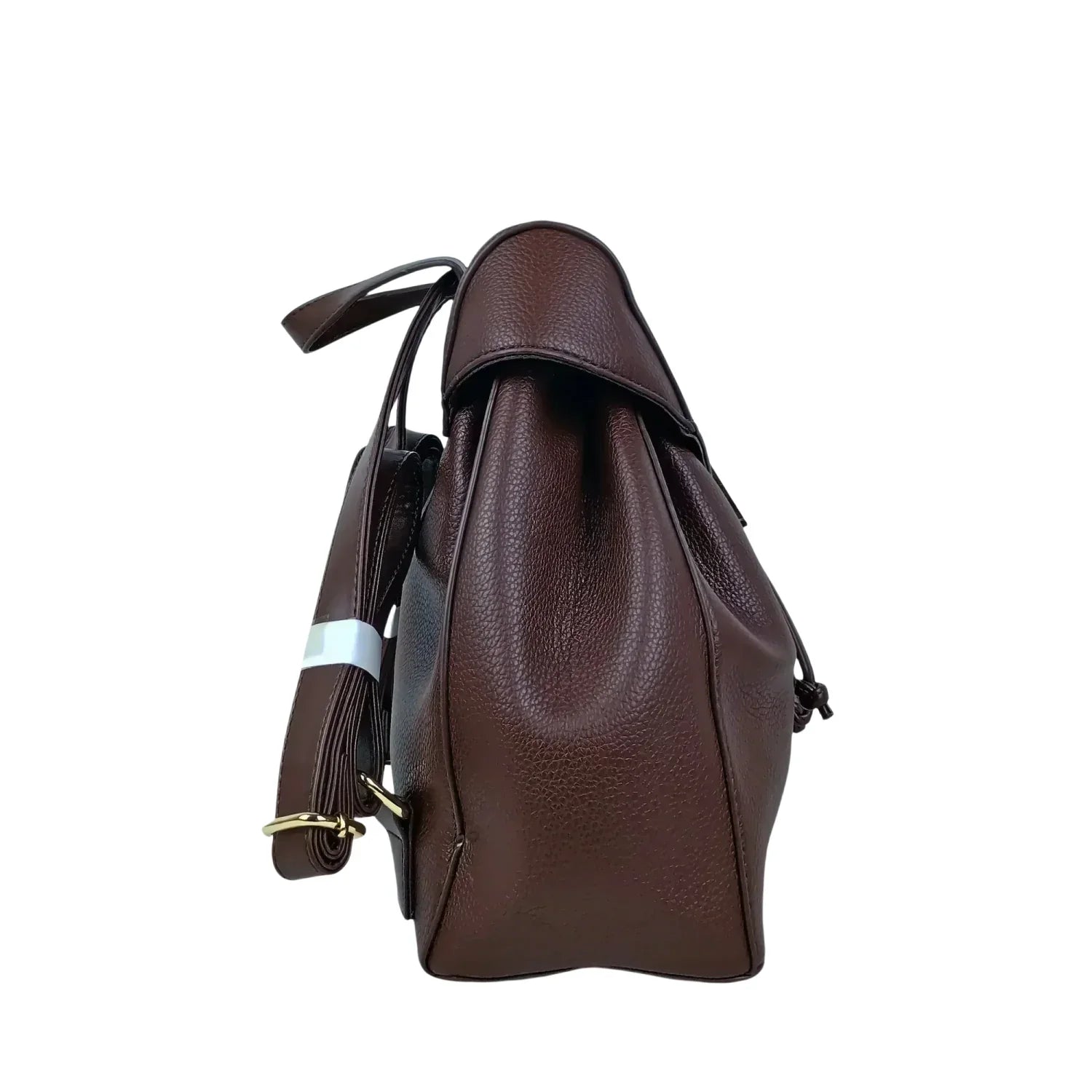 Zaino in Pelle Marrone con Finiture Dorate - zaino pelle marrone